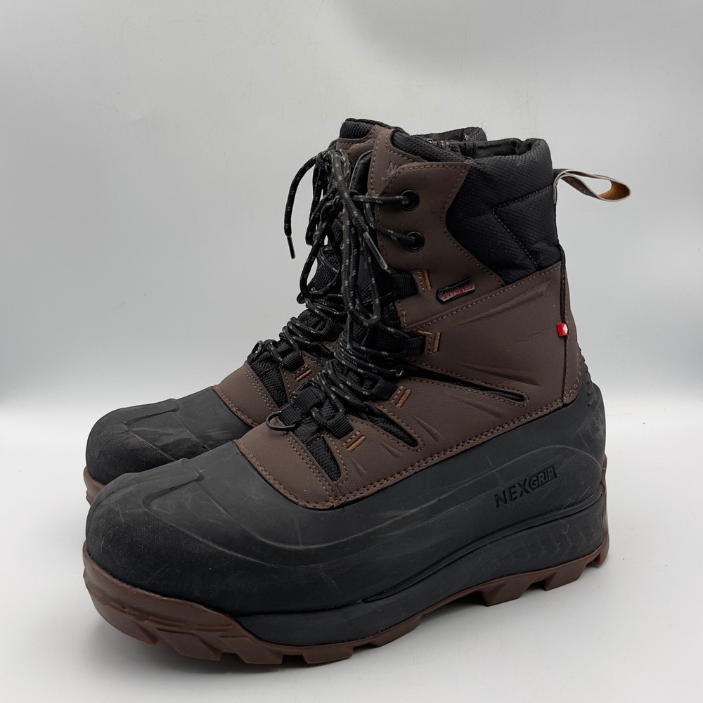 Nexgrip Ice Badland‎ Mens 8 Winter Boots Brown Black 400g Insulated Waterproof